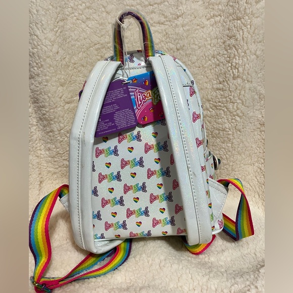 New Lisa Frank Loungefly Rainbow Heart Mini Backpack with Waist Bag - Picture 5 of 14